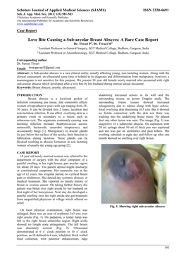 Love Bite Causing a Sub-Areolar Breast Abscess: a Rare Case Report Dr
