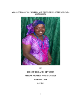 A Collection of 100 Proverbs and Wise Sayings of the Medumba (Cameroon)