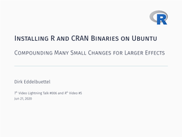 Installing R and Cran Binaries on Ubuntu