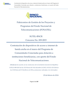 Contratación Dispositivos De Acceso a Internet De Banda Ancha, Programa