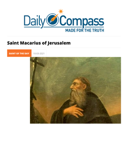 Saint Macarius of Jerusalem