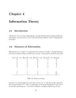 Chapter 4 Information Theory