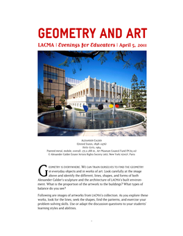 Geometry and Art LACMA | | April 5, 2011 Evenings for Educators