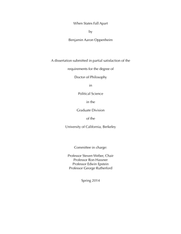 Oppenheim � � � a Dissertation Submitted in Partial Satisfaction of The