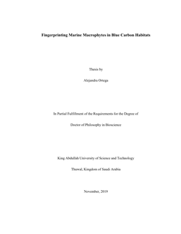 Fingerprinting Marine Macrophytes in Blue Carbon Habitats