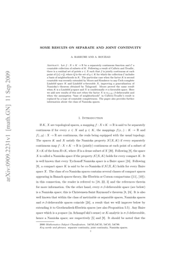 Some Results on Separate and Joint Continuity