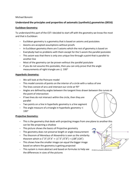 Understand the Principles and Properties of Axiomatic (Synthetic