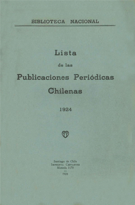 Lista Publicaciones Periódicas Chilenas