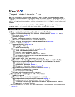 Vibrio Cholerae O1, O139)