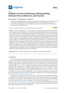 Religious Festival Marketing: Distinguishing Between Devout Believers and Tourists