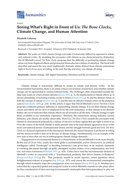The Bone Clocks, Climate Change, and Human Attention