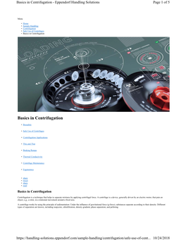 Basics in Centrifugation - Eppendorf Handling Solutions Page 1 of 5