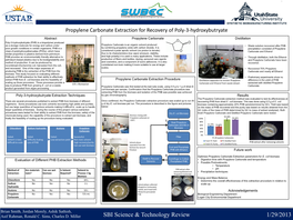 Propylene Carbonate Extraction for Recovery of Poly-3-Hydroxybutryate