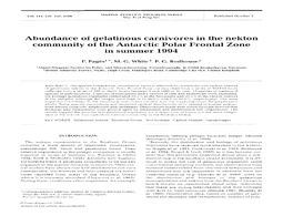 Abundance of Gelatinous Carnivores in the Nekton Community of the Antarctic Polar Frontal Zone in Summer 1994