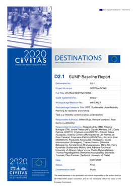 D2.1 SUMP Baseline Report