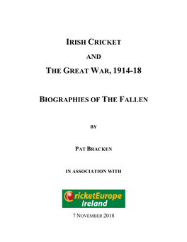 The Great War, 1914-18 Biographies of the Fallen