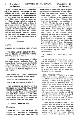 17 Oral Answer SRAVANA 11, 1913 (SAKA> Orai Answer 18 to Question