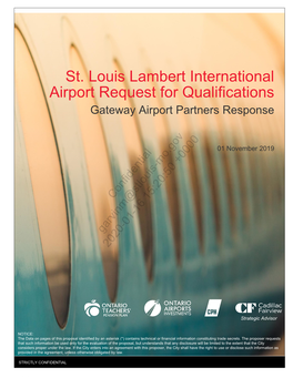 St. Louis Lambert International Airport Request for Qualifications Gateway Airport Partners Response