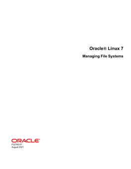 Oracle® Linux 7 Managing File Systems