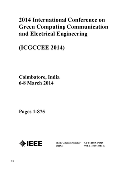 2014 International Conference on Green Computing Communication and Electrical Engineering