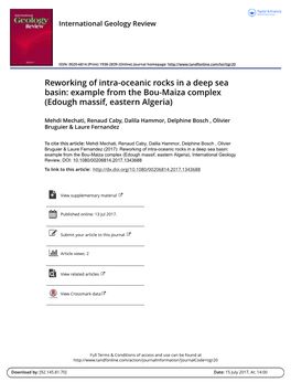 Reworking of Intra-Oceanic Rocks in a Deep Sea Basin: Example from the Bou-Maiza Complex (Edough Massif, Eastern Algeria)