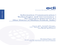 The Gyandoot Experiment in Dhar District of Madhya Pradesh, India