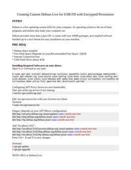 Creating Custom Debian Live for USB FD with Encrypted Persistence