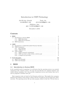 Introduction to UEFI Technology