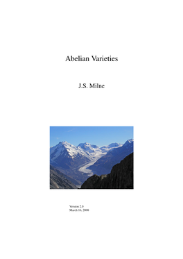 Abelian Varieties