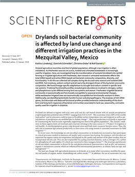 Drylands Soil Bacterial Community Is Affected by Land Use Change and Different Irrigation Practices in the Mezquital Valley