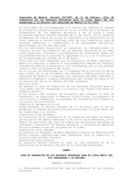Comunidad De Madrid. Decreto 26/1999, De 11 De Febrero. Plan De