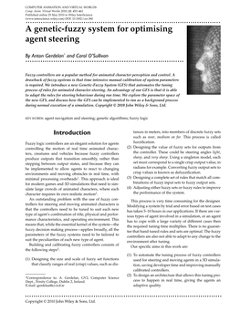 A Genetic-Fuzzy System for Optimising Agent Steering