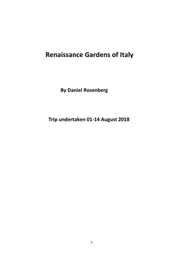 Renaissance Gardens of Italy