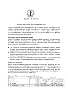 Cholera Response Updates RSS 30May17