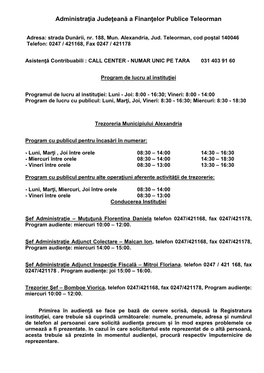 Administraţia Judeţeană a Finanţelor Publice Teleorman