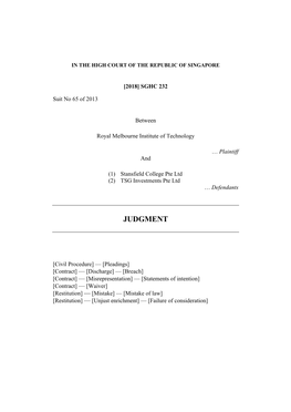 Rmit-V-Stansfield-Judgment---Final-24102018-Pdf.Pdf