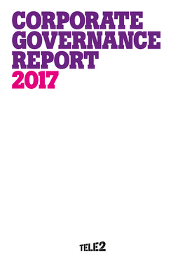 Corporate Governance Report 2017 Corporate Governance Report 2017