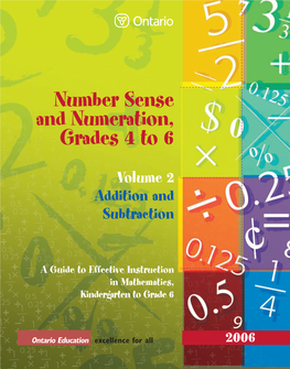 Number Sense and Numeration, Grades 4 to 6