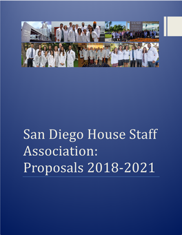 San Diego House Staff Association: Proposals 2018-2021