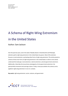 A Schema of Right-Wing Extremism in the United States
