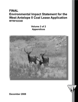 FINAL Environmental Impact Statement for the West Antelope II Coal Lease Application WYW163340