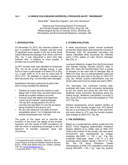 1A.1 a Unique Cold-Season Supercell Produces an Ef1 ‘Snownado’