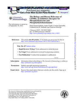 Phosphatidylethanolamine Phosphatidylserine and Cd300a