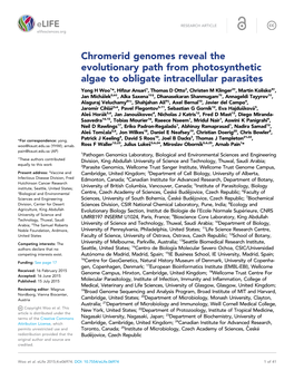 Chromerid Genomes Reveal the Evolutionary Path From