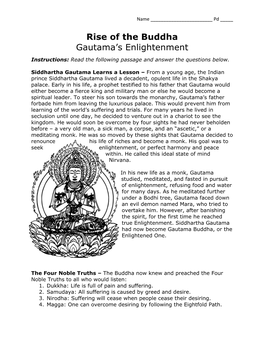 Rise of the Buddha Gautama's Enlightenment