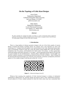 On the Topology of Celtic Knot Designs