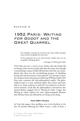 1952 Paris: Waiting for Godot and the Great Quarrel