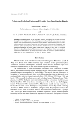 Periphyton, Excluding Diatoms and Desmids, from Yap, Caroline Islands