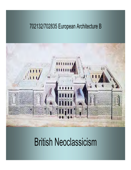 British Neoclassicism COMMONWEALTH of AUSTRALIA Copyright Regulations 1969