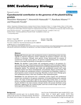 BMC Evolutionary Biology Biomed Central